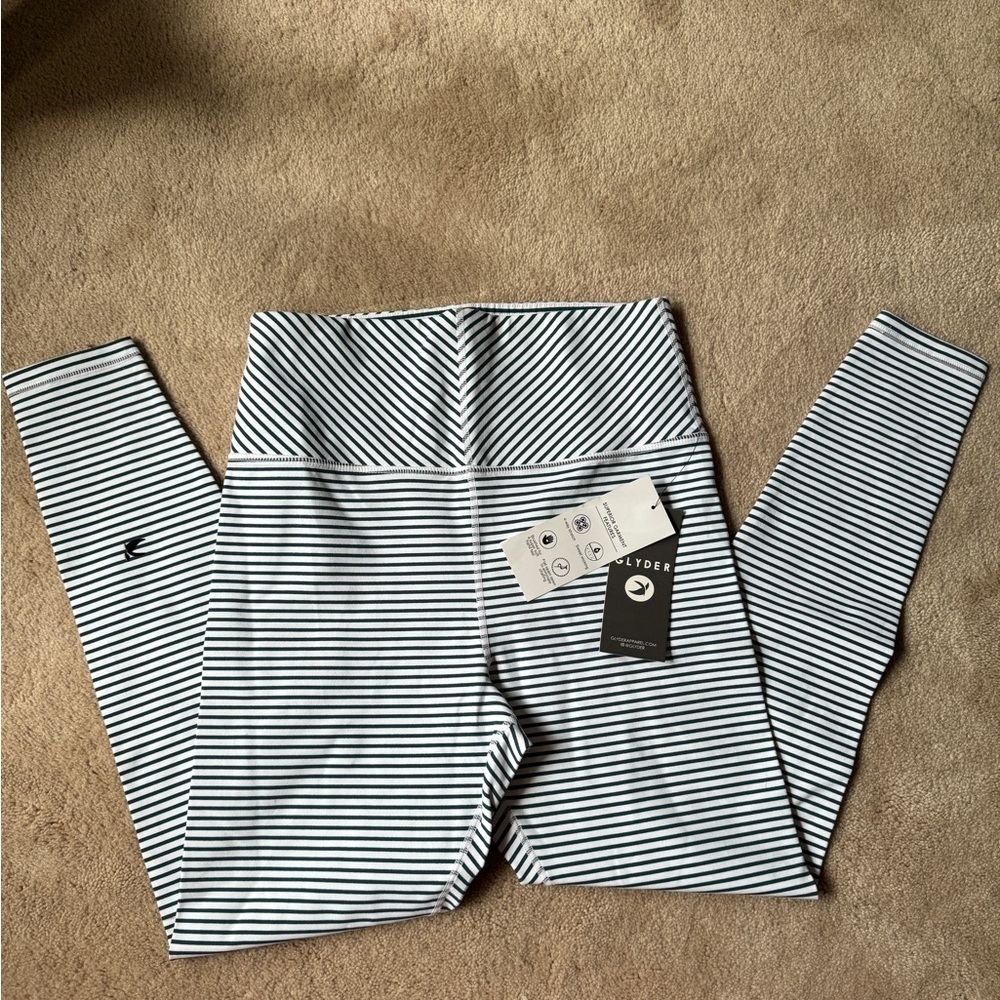 Glyder Black and White Striped Leggings